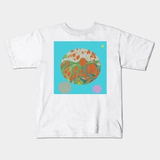 Abstract Muted Textured Circles Kids T-Shirt